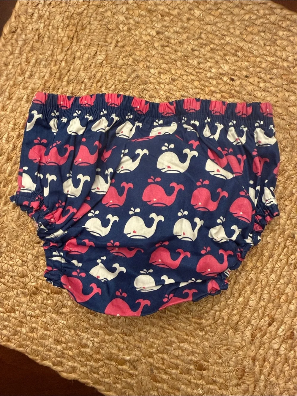 Pottery Barn Navy, Pink & White Whale Print Diaper Cover